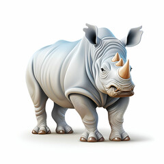 Fototapeta premium Majestic White Rhinoceros A Digital Portrait of Wildlife