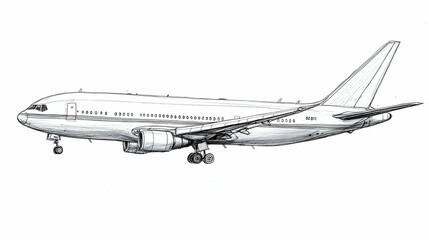 airplane drawing simple illustration