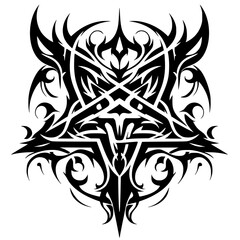 Elegant satanic symbol silhouette