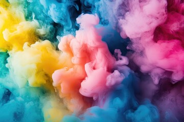 Fototapeta premium Vibrant swirling clouds of color in a mesmerizing display. blending hues of pink. yellow. and blue. creating an abstract background perfect for artistic projects