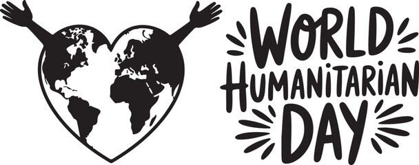 World Humanitarian Day background design | Depicting Hands Holding Heart Shaped Earth | Banner template | Care help | vector illustration for world humanitarian day 