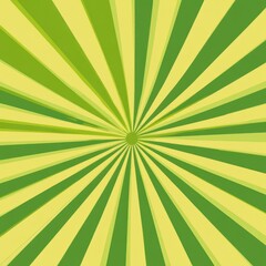 Obraz premium Vibrant radiating pattern of green and yellow stripes creating a dynamic visual effect. suitable for backgrounds in design. advertising. or creative projects