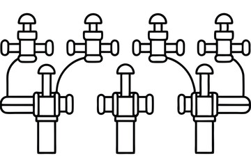  Powerflow Tap Line Art Illustration Depicting Efficient Water System