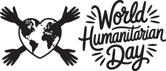 World Humanitarian Day background design | Depicting Hands Holding Heart Shaped Earth | Banner template | Care help | vector illustration for world humanitarian day 