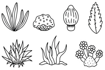 Moss Line Art Nature Design for Posters and Unique Artwork  