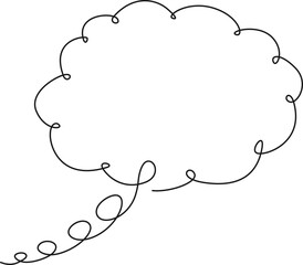 continuous single line drawing of a thought bubble, line art vector illustration