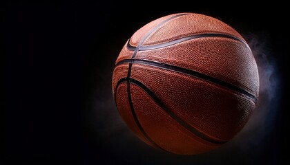 黒背景に浮かぶバスケットボール