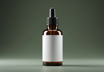 Naklejka premium Amber glass dropper bottle mockup for essential oils and serum products mockup
