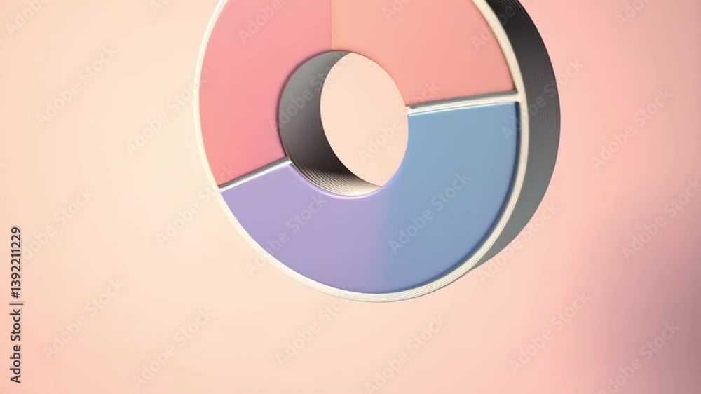 Poster 3d colorful pie chart animation – business data visualization video