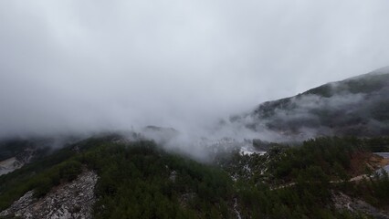 Mountainous winding landscape. scenic landscape, scenic road, serene