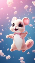 Cute Flying squirrel dreamy wallpaper cartoon animal toy.