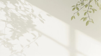 白い背景と葉っぱの背景	White background with leaves	