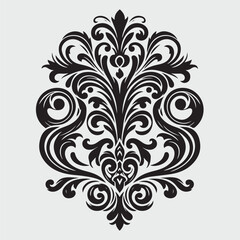 Luxury Black Decorative Element Flat Black Logo On White Background
