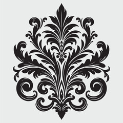 Luxury Black Decorative Element Flat Black Logo On White Background
