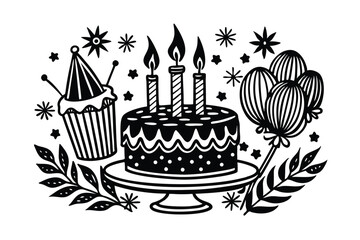 birthday cake with candles