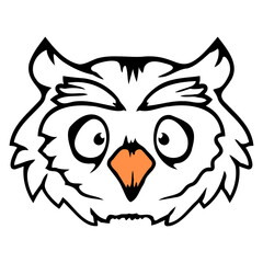 Owl night bird wise forest animal wisdom cuckoo Isolated Vector Graphic Design Illustration
