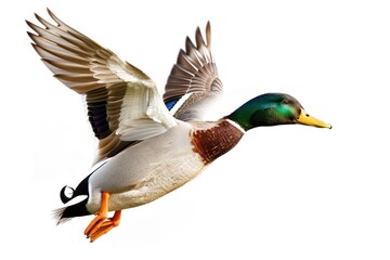 Obraz premium Colorful duck flying gracefully