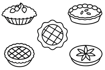  Pie line art vector image for clean and modern aesthetic