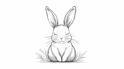 Obraz premium simple bunny drawing illustration