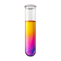 3d Test tube . Minimal Cartoon Chemical glasses test tube analysis . Laboratory equipment chemistry concept. Chemical laboratory science concept isolated on a white background