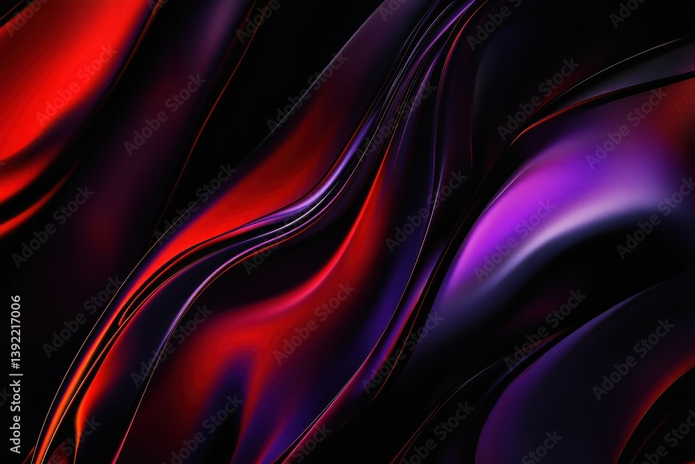 Poster abstract red purple fluid dynamic swirling dark background design art waves shiny color image lines