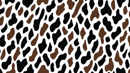 Abstract black and brown cow print pattern or skin texture vector, minimalist design