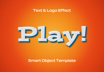 Game App Play Comics Text Logo Style Effect Mockup Logotype Template Shape