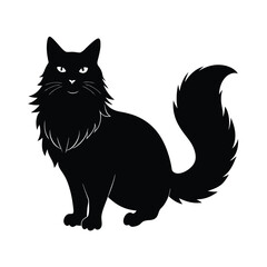-maine-coon-cat-with-fluffy-tail-vector-silhouette 