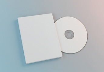 Blank cd dvd disc mockup template with cover for branding presentation