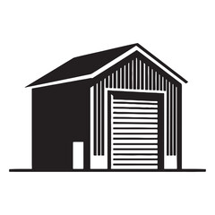 Functional Warehouse silhouette, designed for optimal storage and organization – Warehouse illustration – Warehouse vector – Building silhouette

