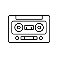 Cassette tape vector icon illustration retro audio music technology sound recording vintage design element