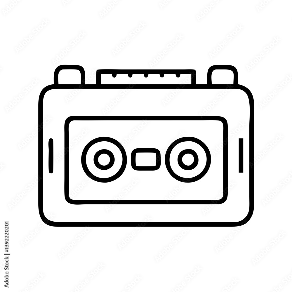 Aufkleber vintage cassette player icon vector illustration for music and retro technology design projects and 
