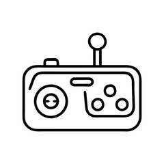 Retro gaming console vector illustration for arcade and entertainment design and outline game controller icon