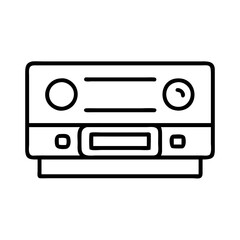 Vintage cassette player vector illustration for retro audio equipment and music technology design 1980s