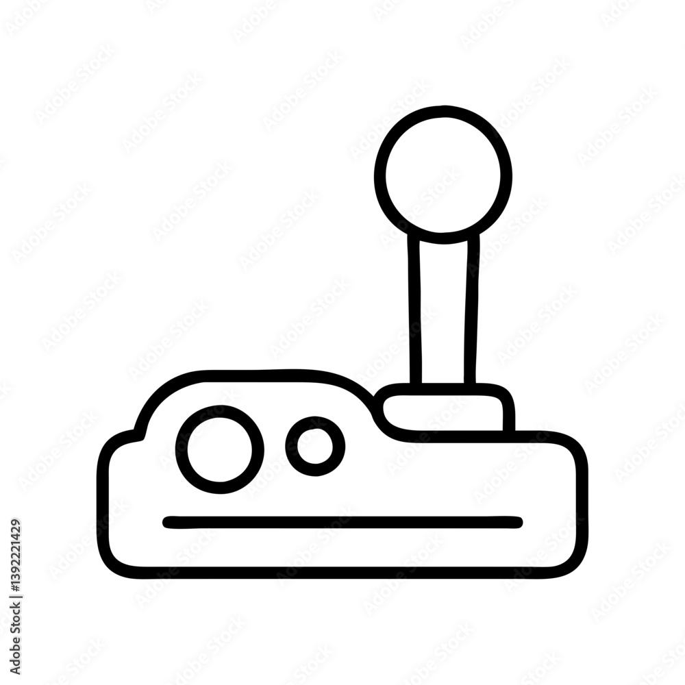 Poster retro gaming joystick vector illustration for arcade game design and console controller graphic elem