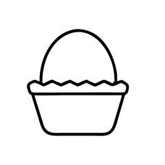 Minimalist harvest basket with an egg icon  