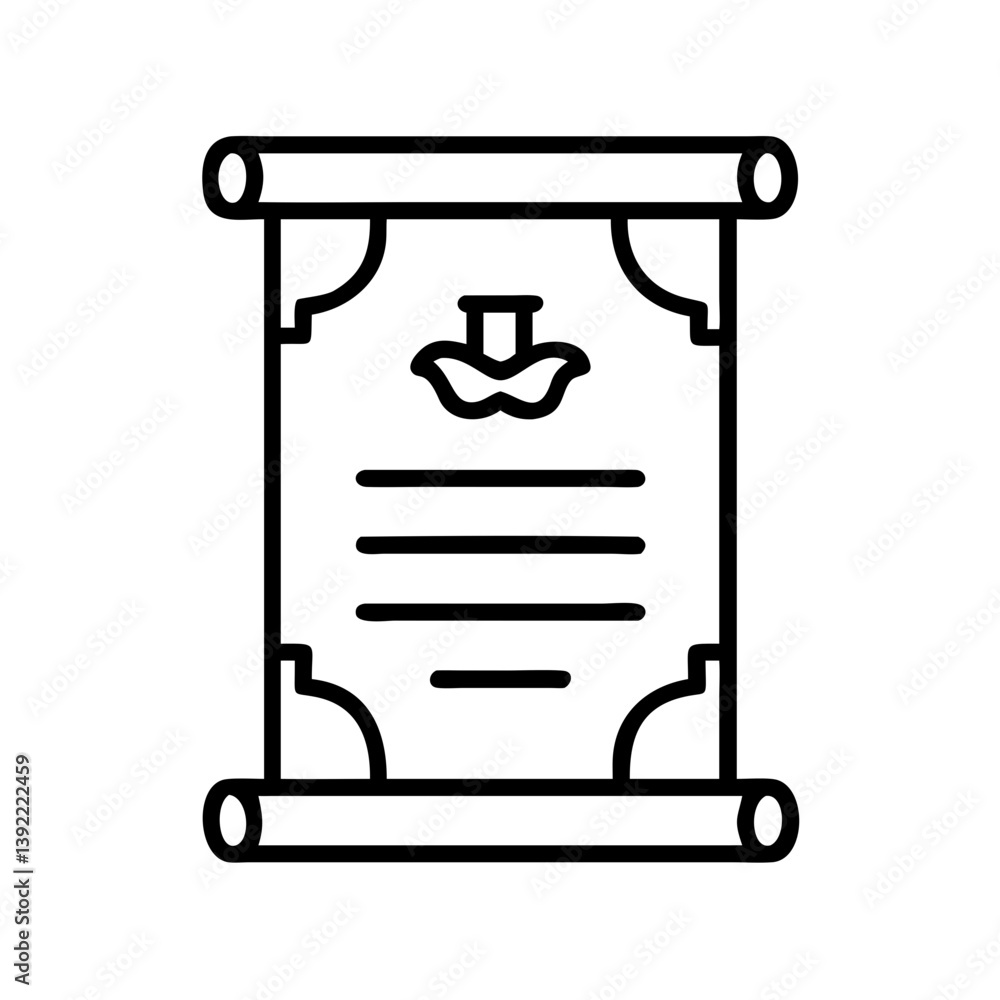 Poster download vintage scroll paper vector art illustration for certificate and document design element ve