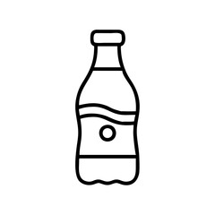 Soda bottle vector icon, soft drink bottle illustration, beverage bottle outline, refreshment bottle design