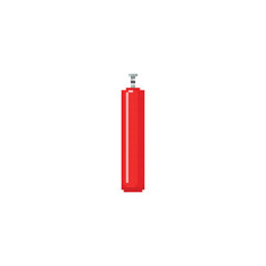 Pixelated red gas cylinder icon. Retro pixel icon propane gas tank simple minimal digital fuel isolated icon