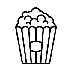 Popcorn bucket vector icon illustration for movie night snack food cinema and entertainment concept design element
