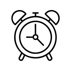 Alarm clock vector icon illustration wake up time reminder deadline symbol retro alarm clock outline drawing vector