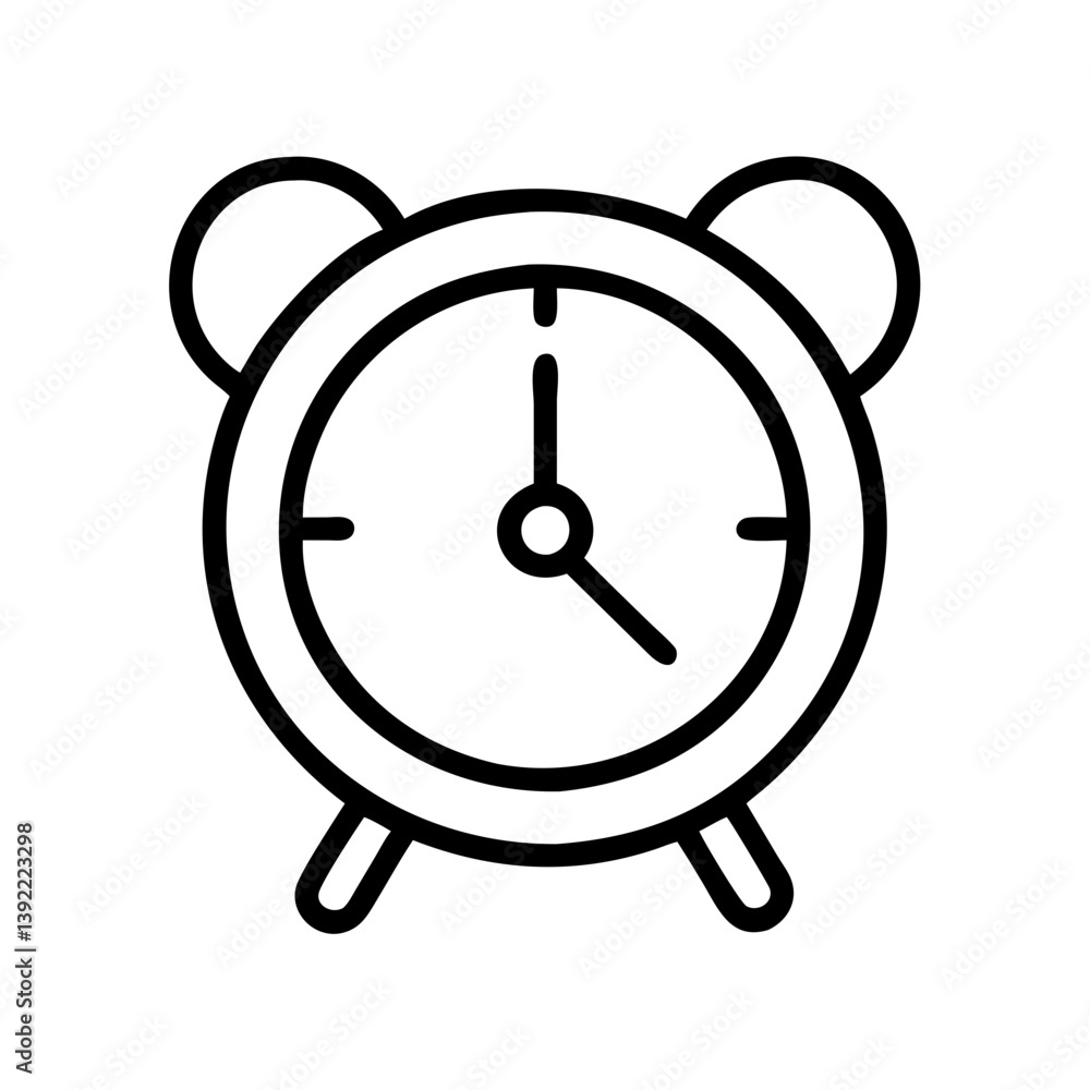 Poster alarm clock vector icon illustration wake up time reminder retro style clock face simple design for 