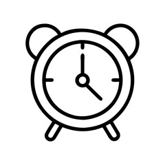 Alarm clock vector icon illustration wake up time reminder retro style clock face simple design for graphics 