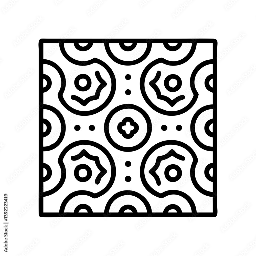 Poster seamless geometric pattern with donuts and circles abstract background vector art design for print a
