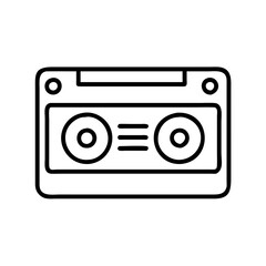 Retro cassette tape vector icon illustration design element for music and audio vintage technology 1980s