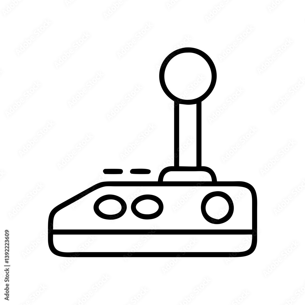 Poster retro arcade game joystick vector icon illustration for console gaming and entertainment design elem