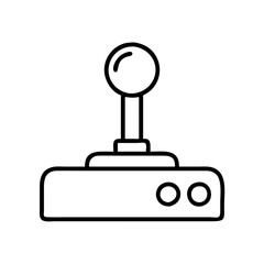 Retro arcade joystick vector illustration for gaming console and entertainment design element, isolated on white