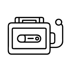 Find portable cassette player recorder vector icon audio tape music retro sound device illustration here
