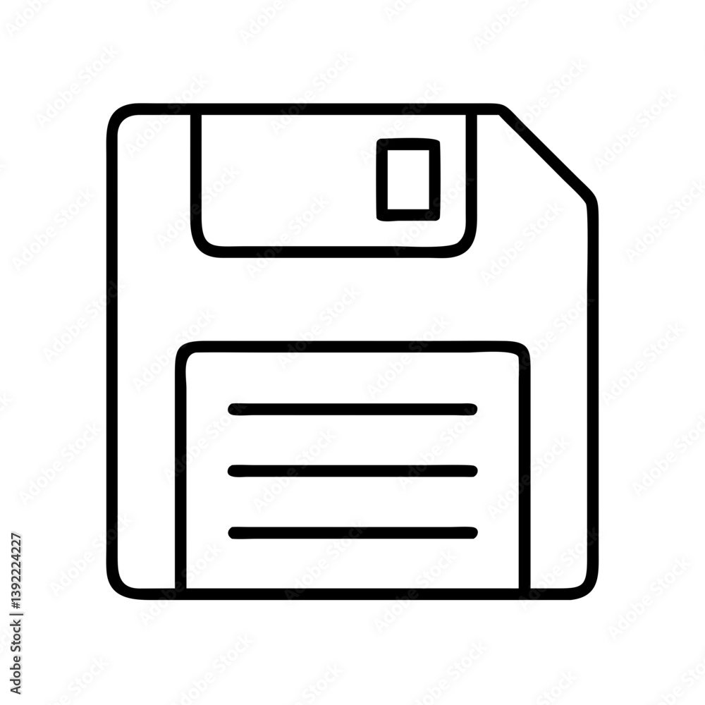 Poster floppy disk icon vector illustration, retro data storage, computer diskette symbol, save file icon k