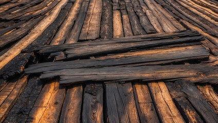 Burnt Wooden Planks: A Unique Texture for Creative Design Projects